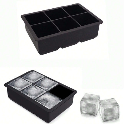6 Grid Large Ice Cube Maker for Whiskey Cocktails and Drinks
