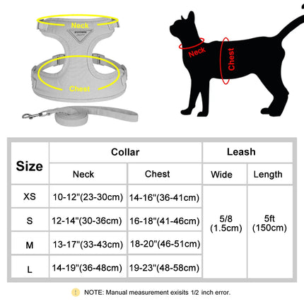 Ensemble harnais et laisse pour chien et chat en maille de nylon respirante