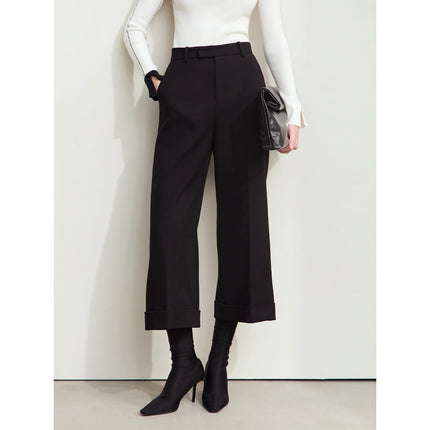 Pantalon ample chic d'automne pour femme - Pantalon de bureau décontracté