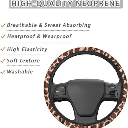 Giraffe Print Car Steering Wheel Cover - Wnkrs