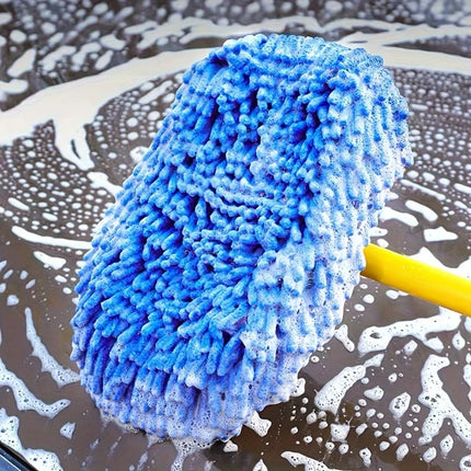 Balai de lavage de voiture télescopique réglable avec tête de brosse en chenille super absorbante