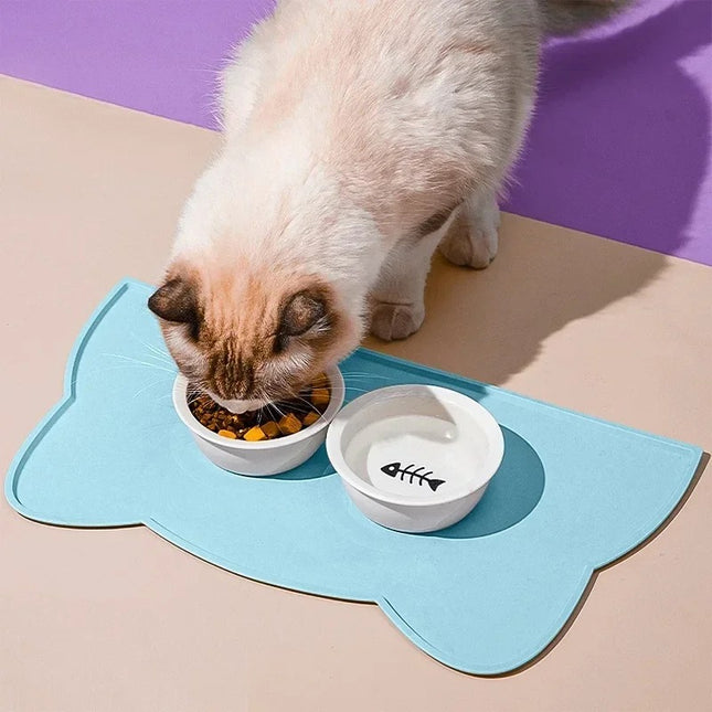 Tapis d'alimentation imperméable en silicone pour chiens et chats