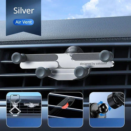 360° Rotating Alloy Car Phone Mount - Universal Air Vent & Dashboard Gravity Phone Holder - Wnkrs