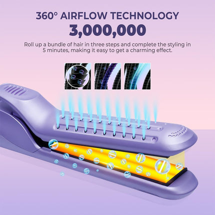 Plancha y rizador de pelo Airflow 2 en 1 con aire frío y cerámica