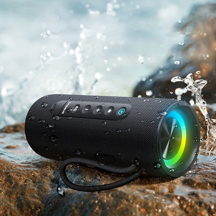 Altavoz Bluetooth inalámbrico portátil con clasificación IPX5 a prueba de agua y luz ambiental RGB