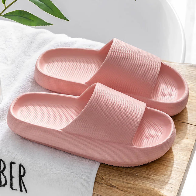 Pantuflas de plataforma gruesa y súper suaves con diseño de nube para mujer