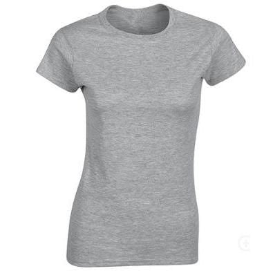 T-shirt à manches courtes pour femme 100 % coton de couleur unie