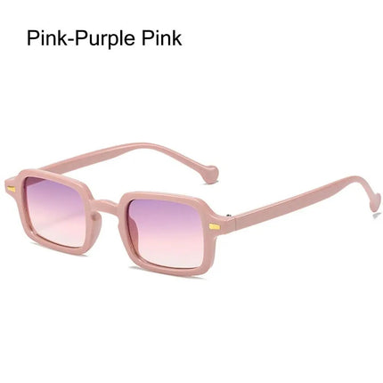 Retro Rivet Gradient Square Sunglasses - UV400 Protection Unisex Eyewear for Sports and Fashion