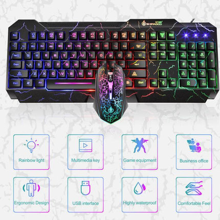 Ensemble clavier et souris de jeu Burst Office - Sensation mécanique, rétroéclairage multicolore lumineux