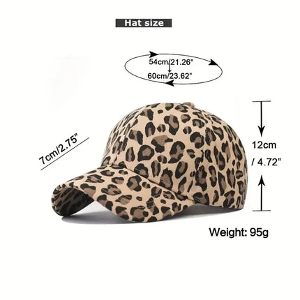 Gorra de béisbol con estampado de leopardo