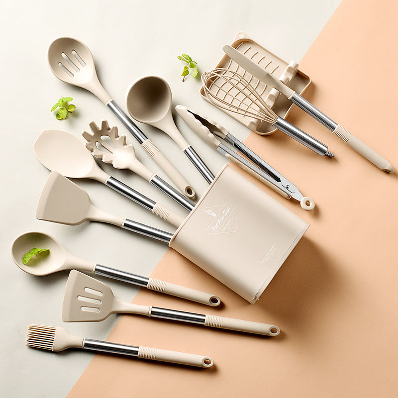 Silicone Kitchen Utensil Set with Holder
