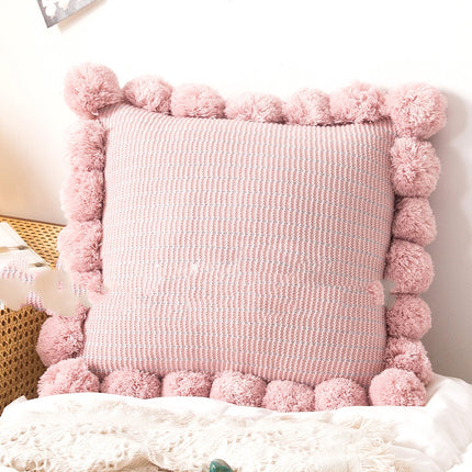 Throw Pillow Bed Sofa Cushion Waist Knitted Pillowcase - Wnkrs