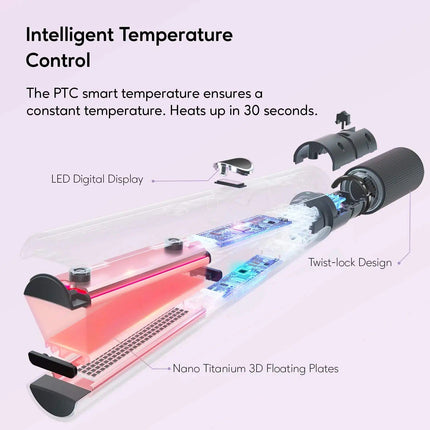 Luxury 2-in-1 Hair Straightener and Curling Iron with Nano Titanium Technology - Wnkrs