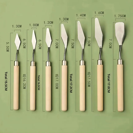 7-Piece Stainless Steel Oil Painting Knife Set