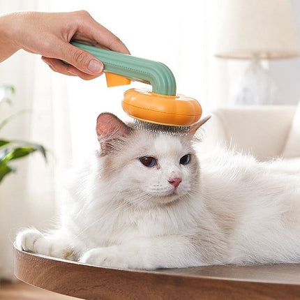 Pumpkin Cat & Dog Grooming Brush – Self-Cleaning, Tangle-Free Pet Hair Remover Comb - Wnkrs