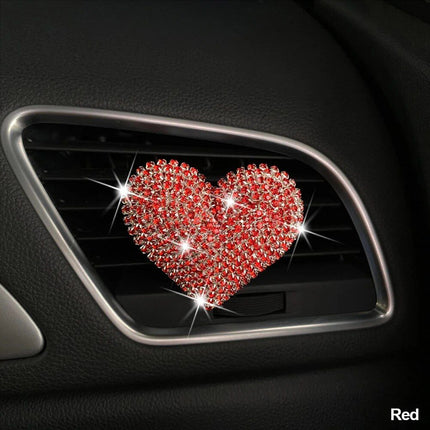 Luxurious Heart-Shaped Diamond Car Perfume Clip - Wnkrs