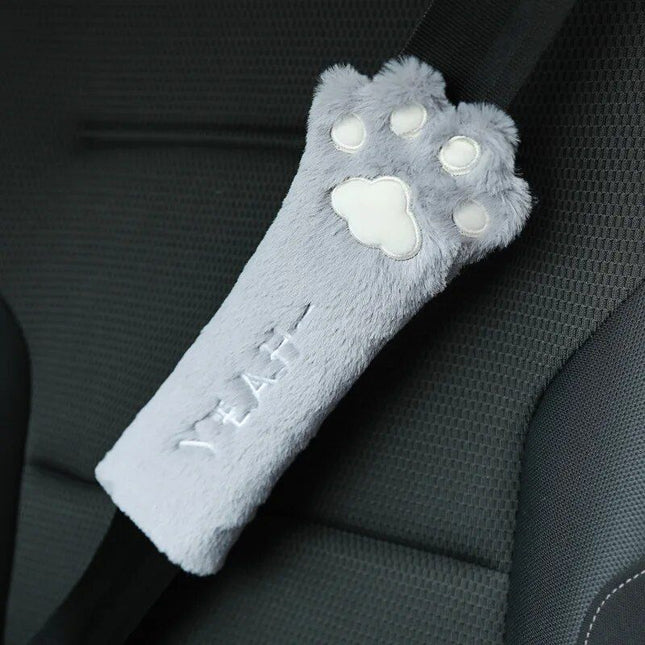 Soft Velvet Cat Paw Seat Belt Cover - Wnkrs