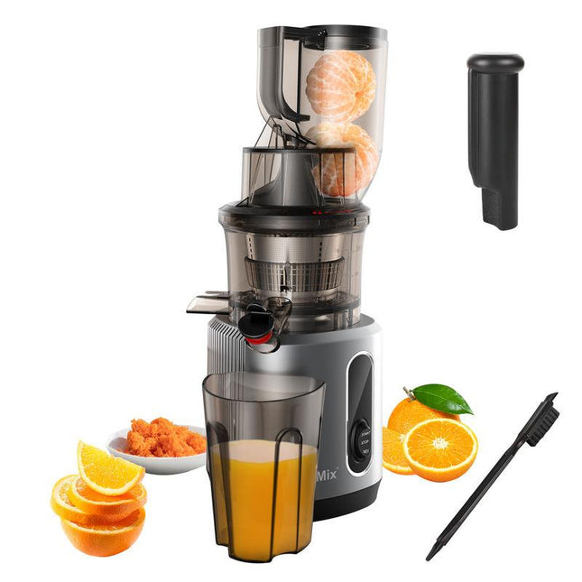 Extracteur de jus à pression à froid avec goulotte d'alimentation de 3 pouces, extracteur de jus à mastication lente de 200 W