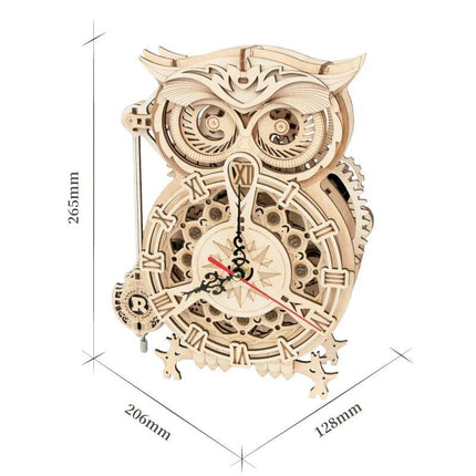 3D Wooden Owl Clock Puzzle - Interactive Building Kit for Creative Minds - Wnkrs