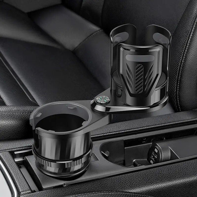 Multifunctional Carbon Fiber Car Cup Holder with Built-In Compass - Wnkrs