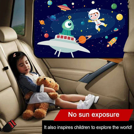 Magnetic Curtain In The Car Window Sunshade Cover Cartoon Universal Side Window Sunshade UV Protection For Kid Baby Children - Wnkrs