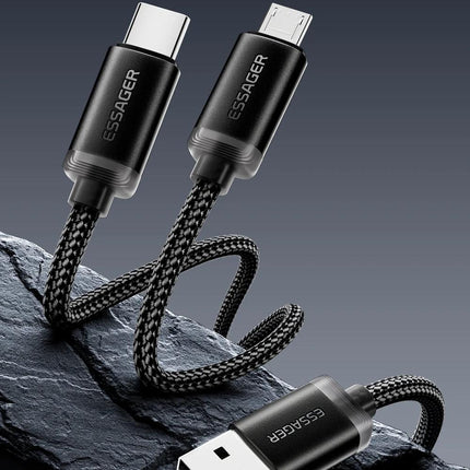 Cable de carga rápida 2 en 1 micro USB y tipo C de Essager