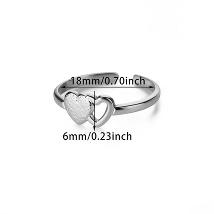 Anillo minimalista ajustable con forma de corazón