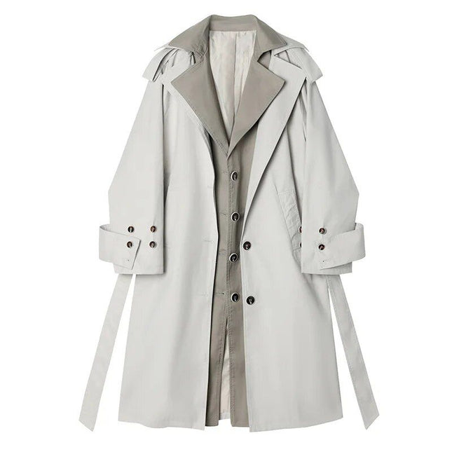 Trench-coat pour femme de couleur contrastante