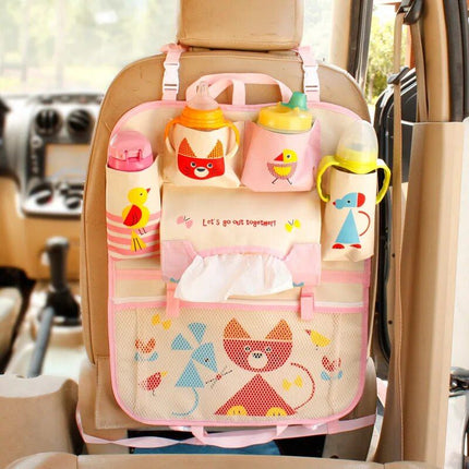 Fun and Functional Kids Cartoon Car Back Seat Organizer - Wnkrs