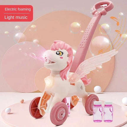 Electric Unicorn Bubble Cart with Music & Lights: A Magical Playtime Experience - Wnkrs