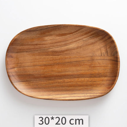 Acacia Wooden Tray Cake Tray Wooden Irregular Dinner Plate Homestay Hotel Set Plate - Wnkrs