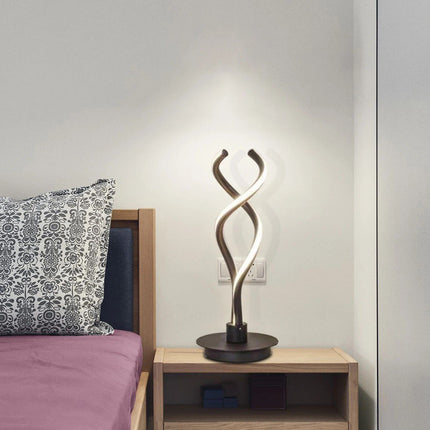 Modern Black LED Spiral Table Lamp - Wnkrs