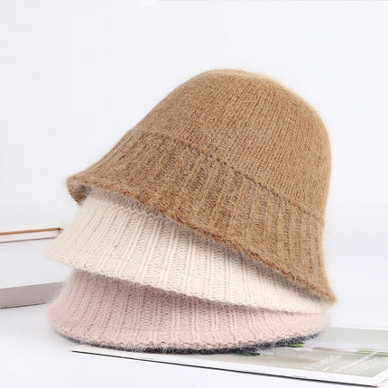 Elegante gorro de pescador de lana de 7 colores para mujer: cómodo gorro de pesca