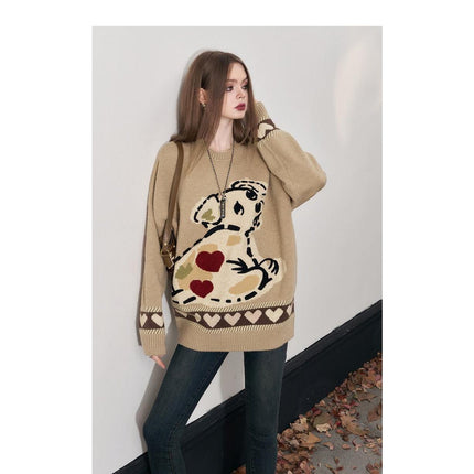 Adorable Kawaii Dog Loose Pullover Sweater