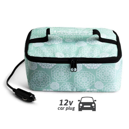 12V Aqua Floral Portable Food Warmer Tote for Meals on the Go - Wnkrs