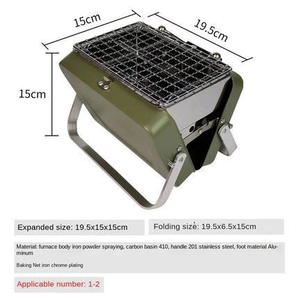 Compact Stainless Steel Folding Brazier Grill – Perfect for Camping and Outdoor BBQ - Wnkrs