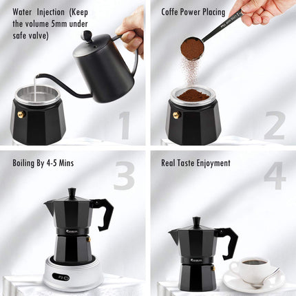 Stovetop Espresso Maker Espresso Cup Moka Pot Classic Cafe Maker - Wnkrs