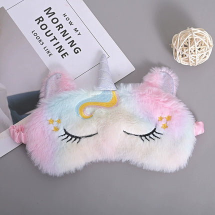 Masque pour les yeux en peluche licorne à paillettes