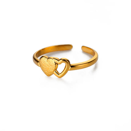 Anillo minimalista ajustable con forma de corazón