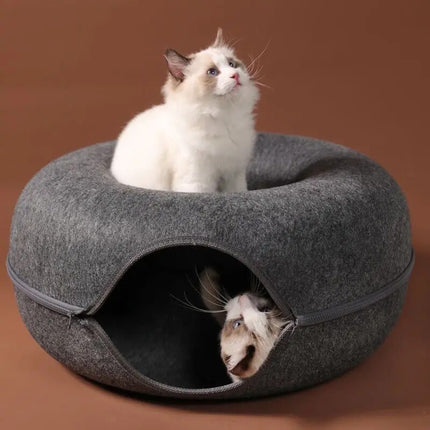 Foldable Felt Cat Tunnel Bed