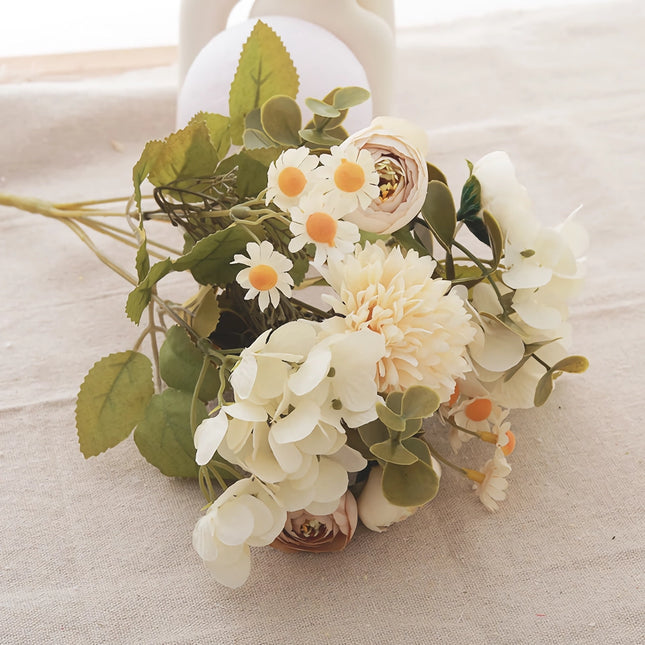 Ramo de flores artificiales de seda con rosas para decoración del hogar y la boda