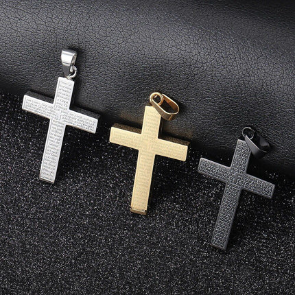 Stylish Unisex Cross Pendant Necklace with Cuban Link Chain - Wnkrs