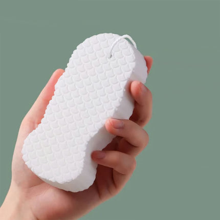 Esponja de baño para limpieza corporal con forma de escamas de pez en 3D