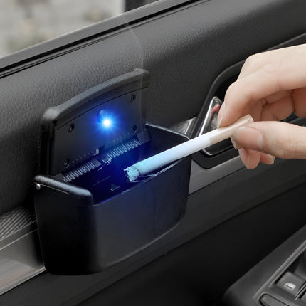 Cenicero portátil para coche sin humo con luz LED y tapa