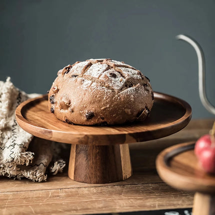 Présentoir à gâteaux et desserts créatif en bois d'acacia