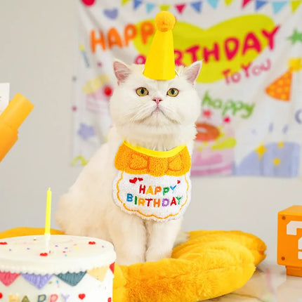 Ensemble charmant bandana et chapeau d'anniversaire pour animaux de compagnie