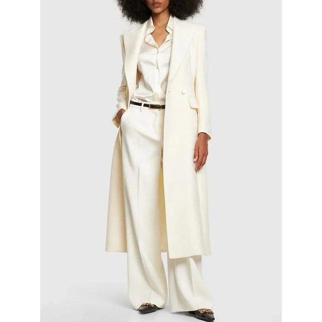 Manteau élégant à double boutonnage mi-long pour femme