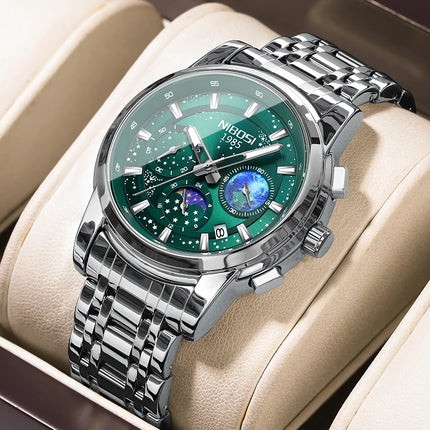 Montre de sport chronographe lumineuse étanche de luxe pour homme