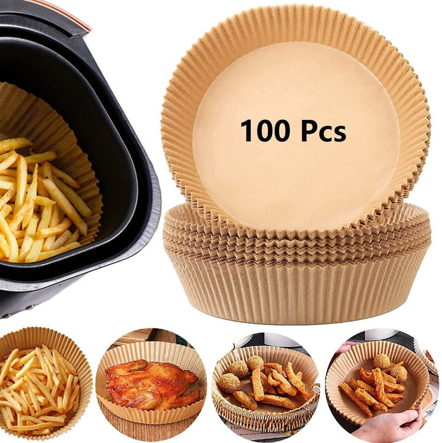 Air Fryer Disposable Paper Liner Non-stick Disposable Liners, 200PCS Air Fryer Disposable Paper Liners, 6.3In Round Air Fryer Parchment Paper - Wnkrs