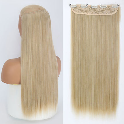 Extensiones de cabello sintético largo y liso con clip